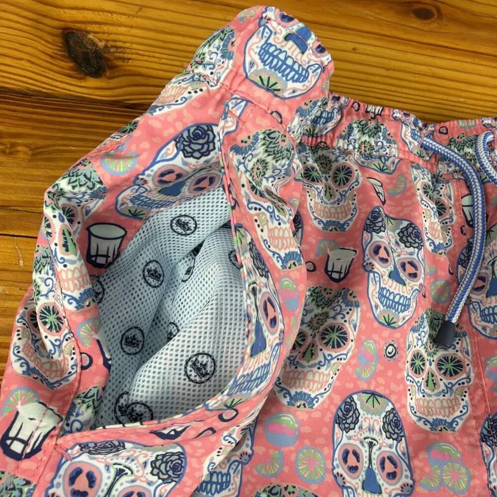 Peter Millar Seaside Swim Trunks Mens XXL Skulls Board Shorts